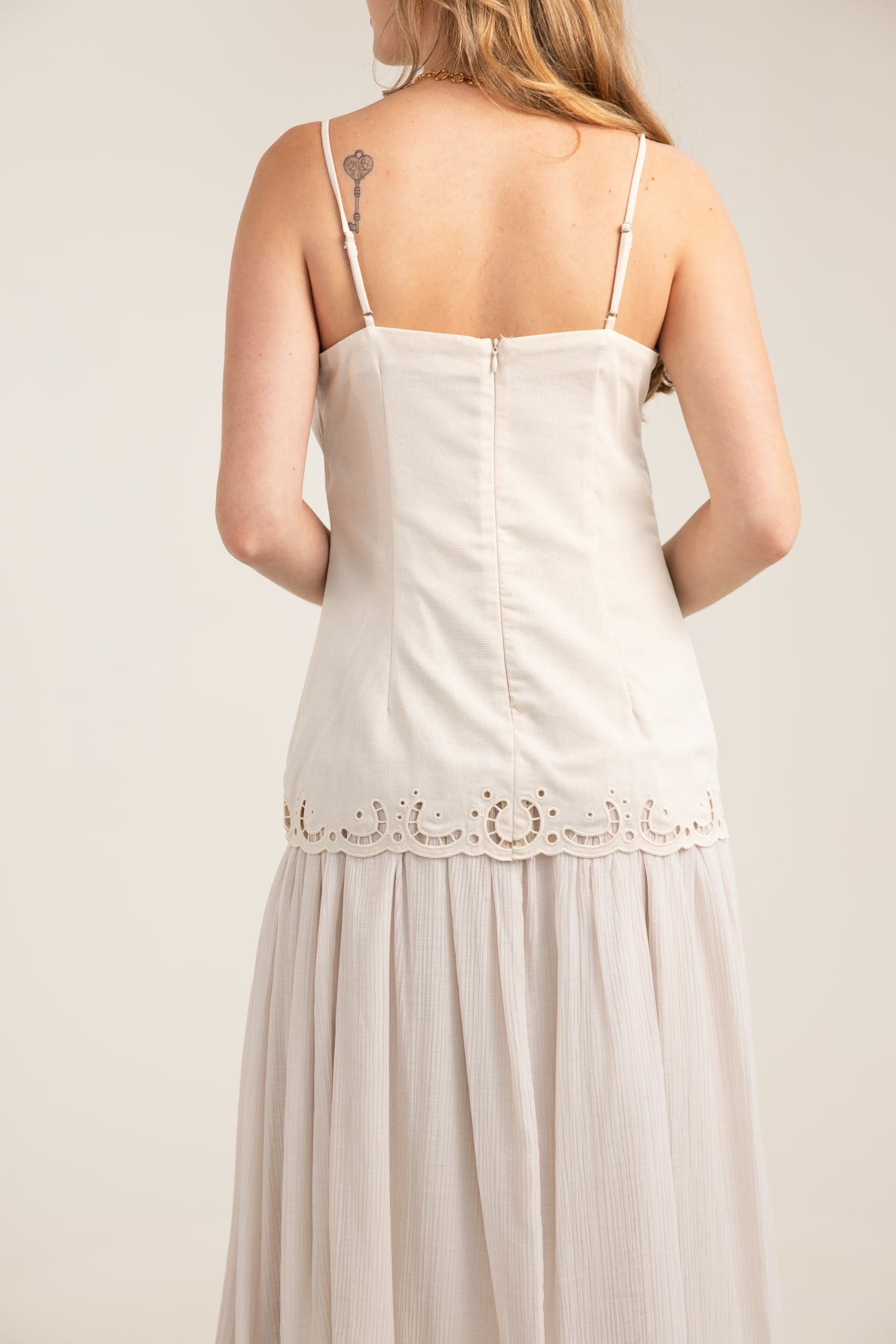 The Turning Heads Tie Tube Top Midi Dress Cream