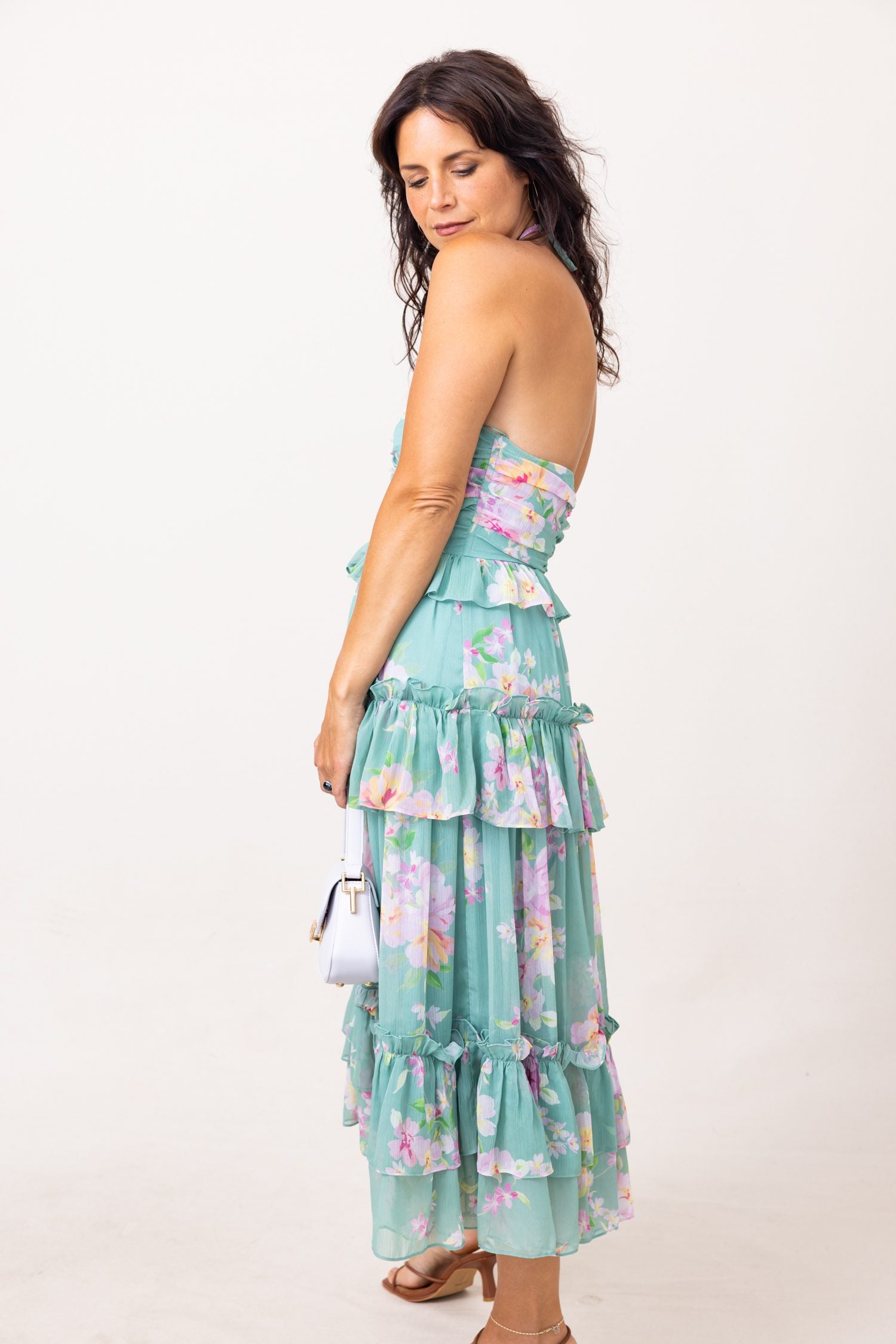 The Desert Rose Ruffle Midi Dress