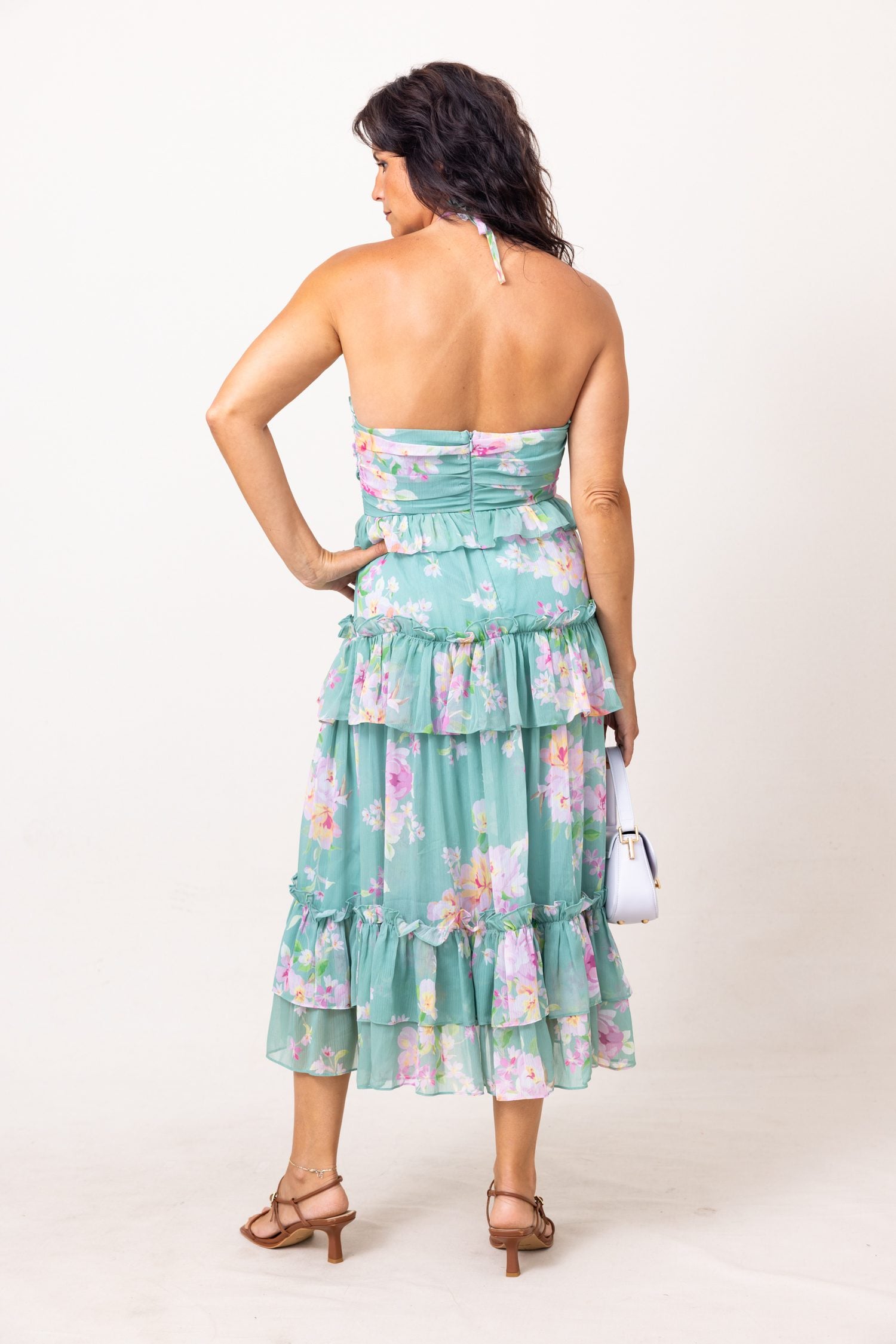 The Desert Rose Ruffle Midi Dress