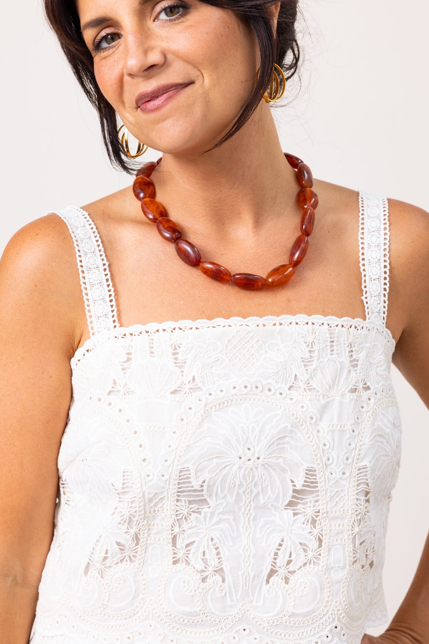 The Amber Skies Oval Bead Necklace