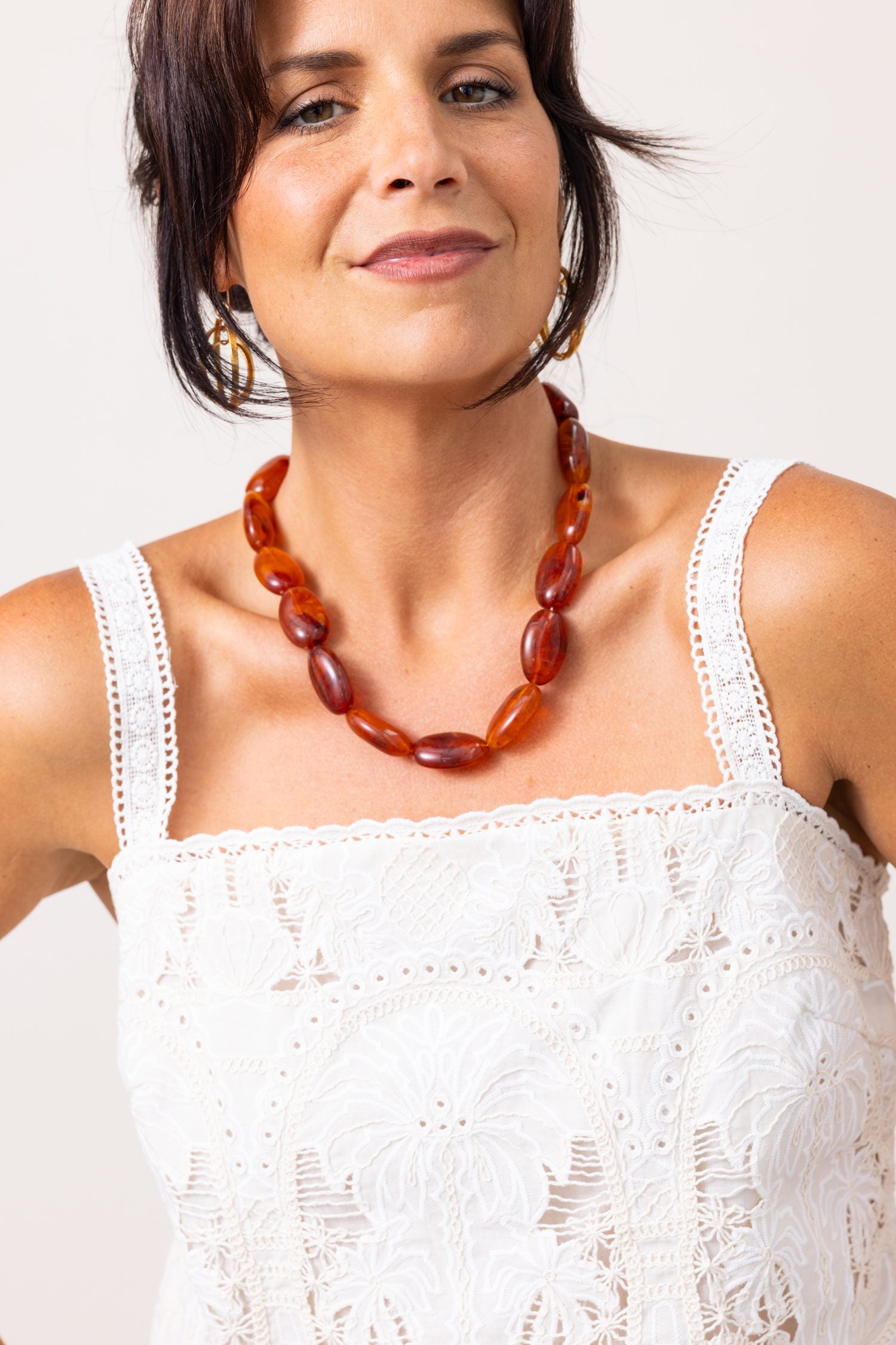 The Amber Skies Oval Bead Necklace