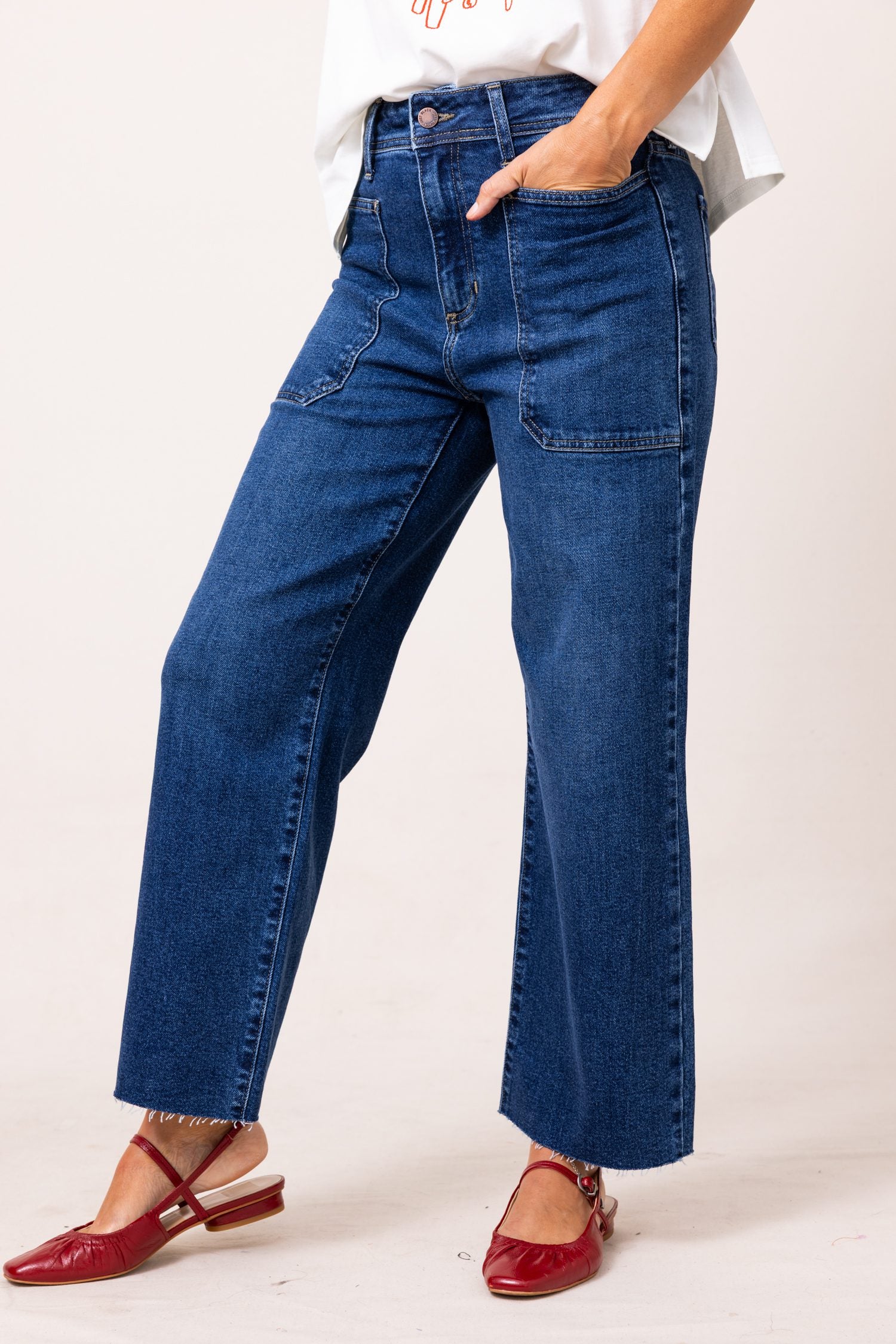 Just Black Denim High Rise Utility Wide Leg