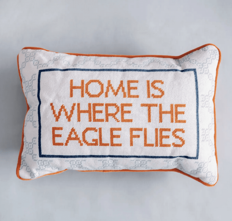 Gracefully Made Eagle Needlepoint Pillow