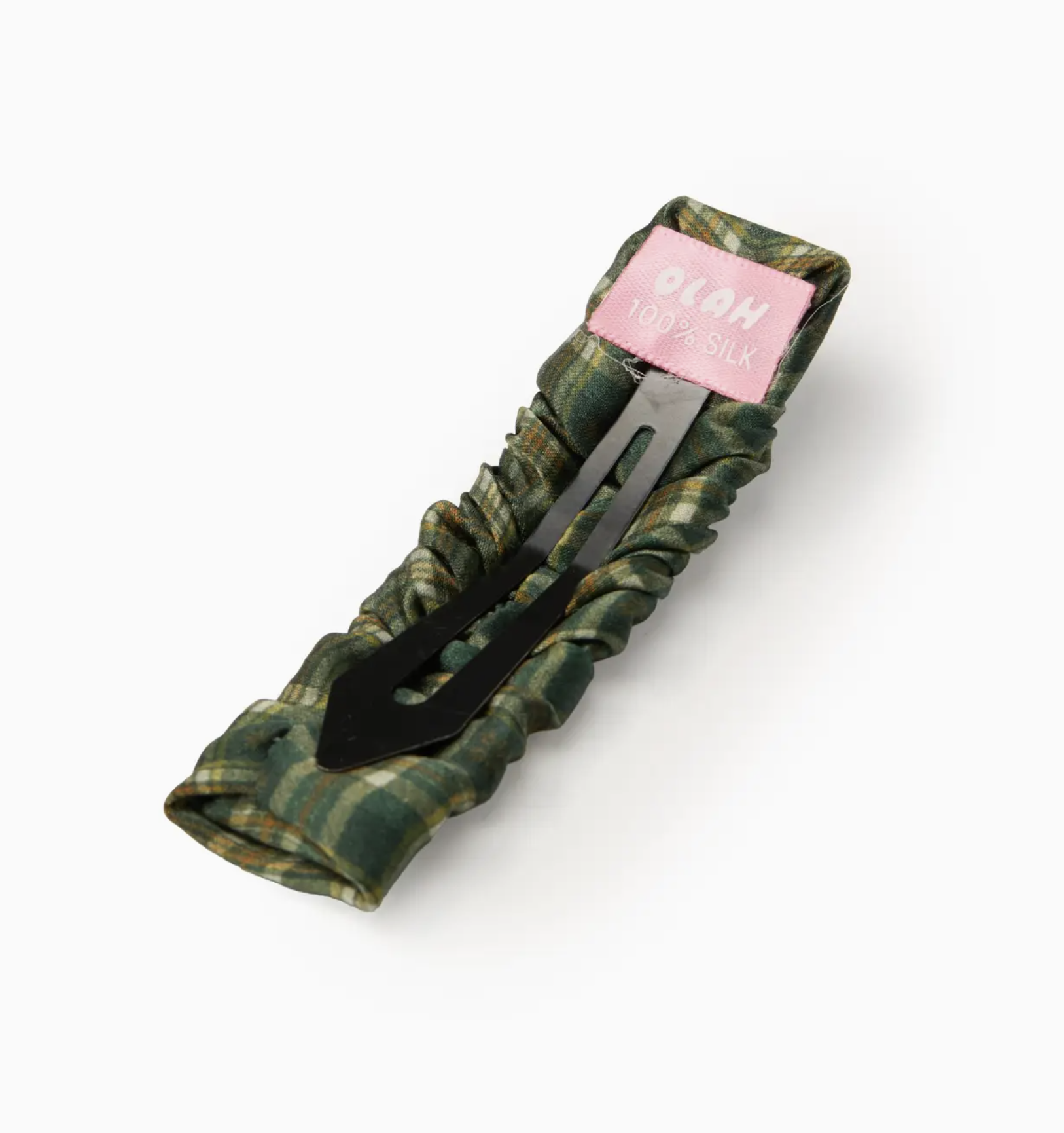 OLAH Silk Hair Barrette Grevelyn Plaid