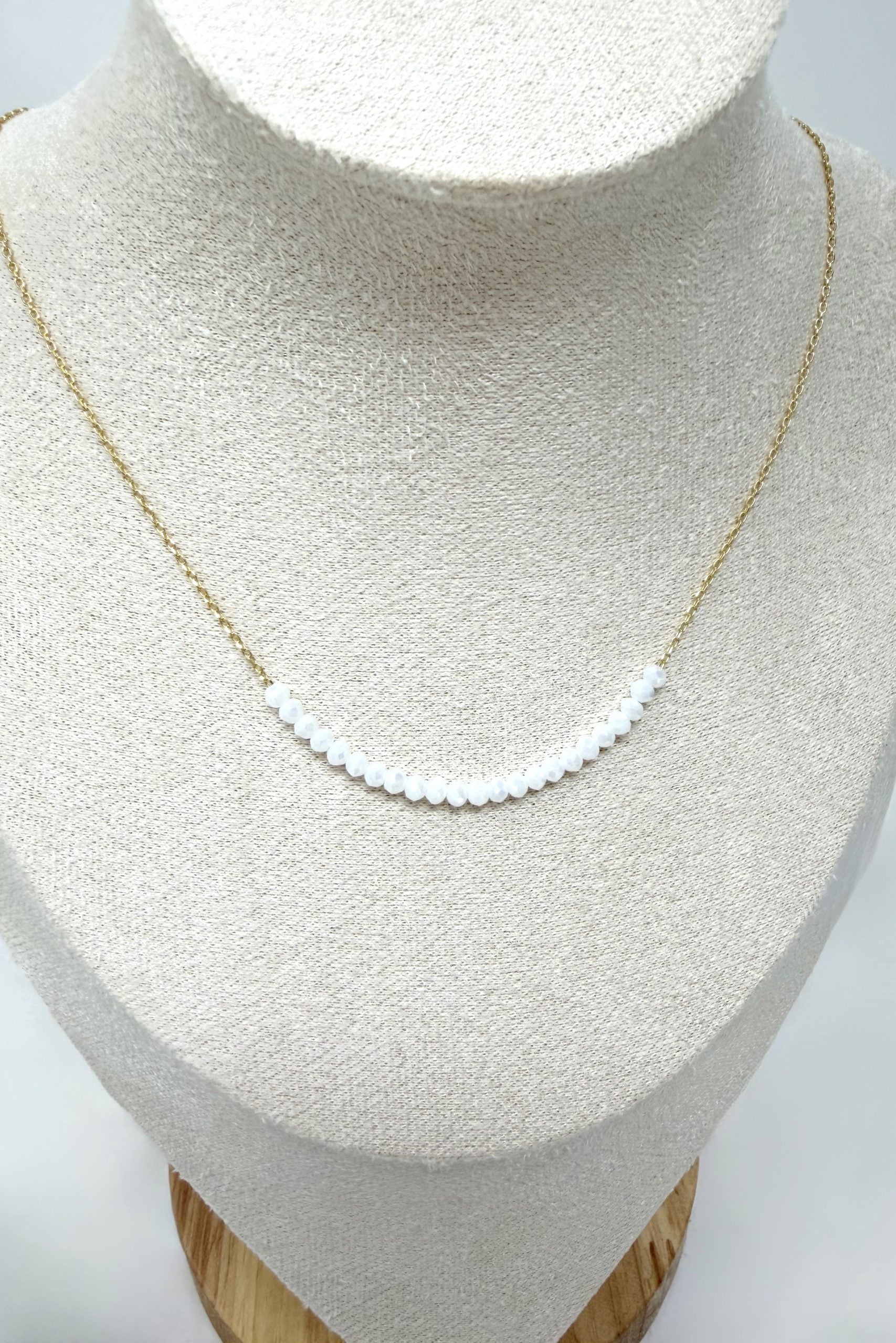 The Delicate White Glass Beaded Necklace