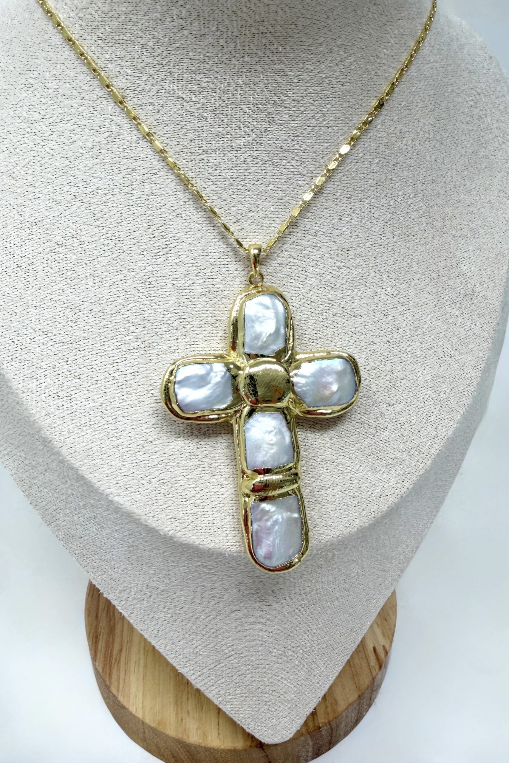The Freshwater Pearl Cross Necklace