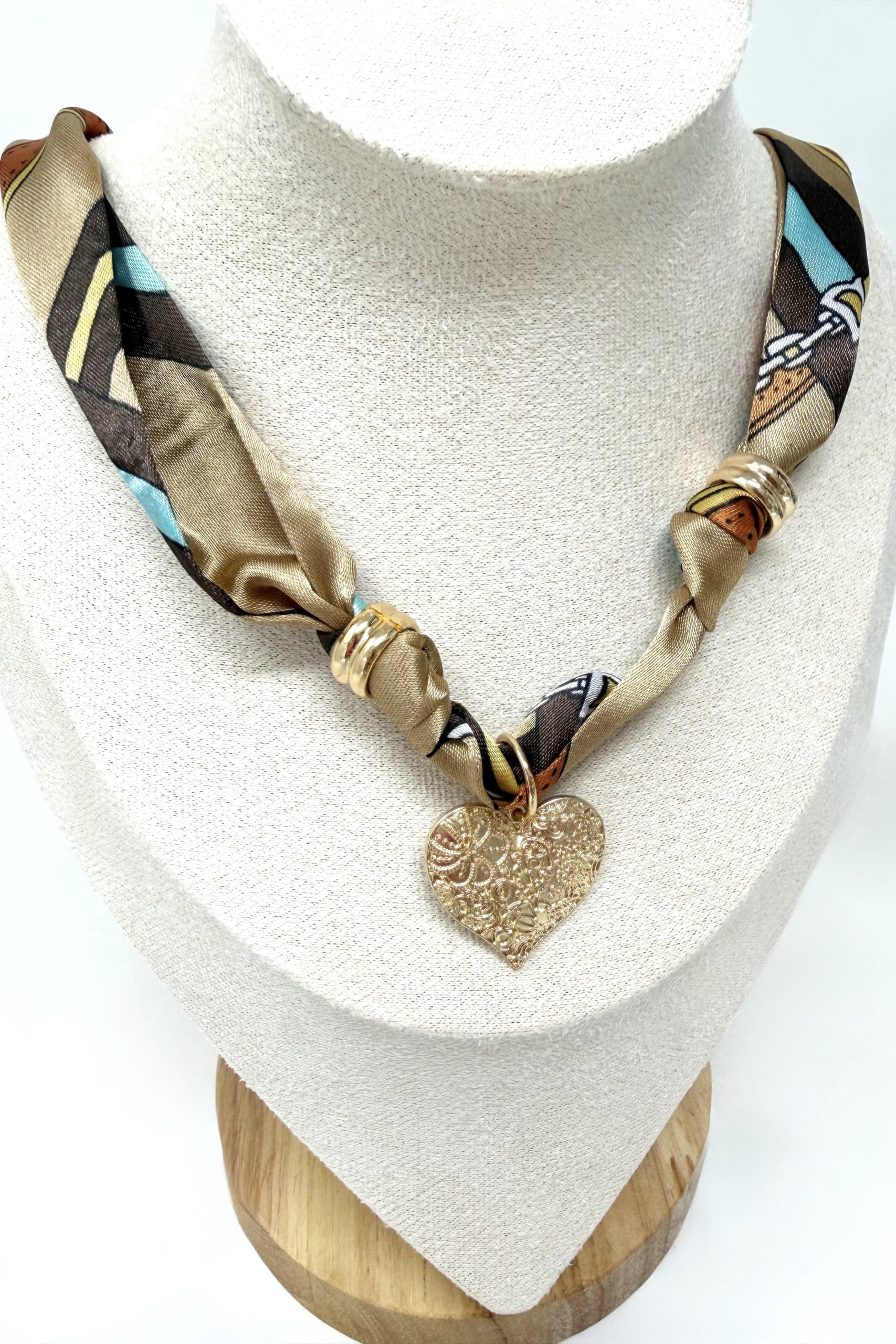 The Brooke Heart Charm Scarf Necklace