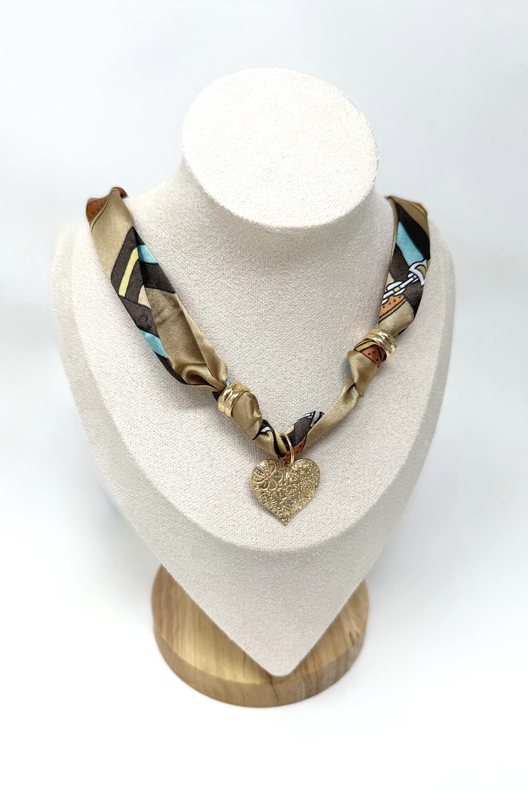 The Brooke Heart Charm Scarf Necklace