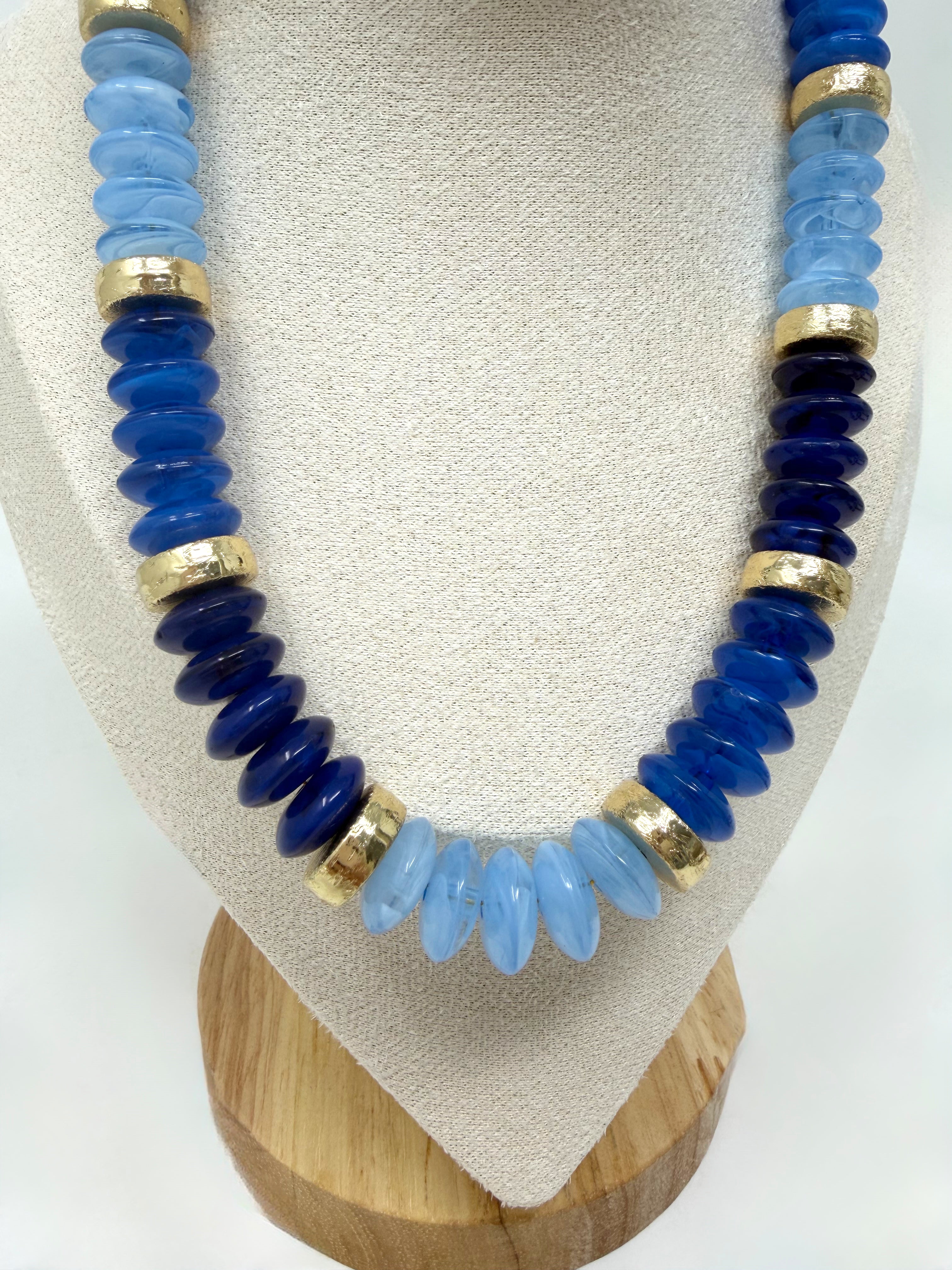 The Calloway Beaded Necklace Navy
