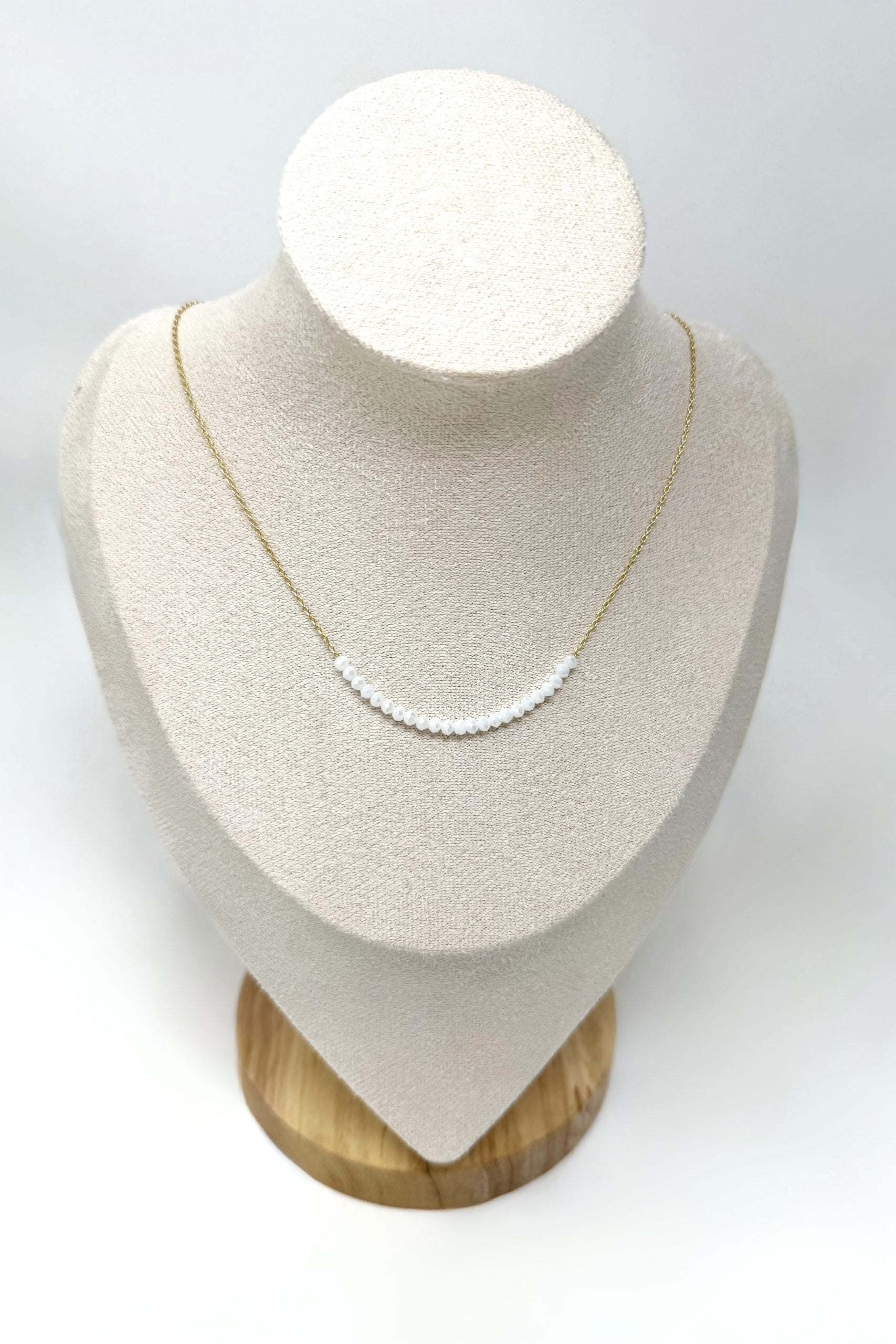 The Delicate White Glass Beaded Necklace