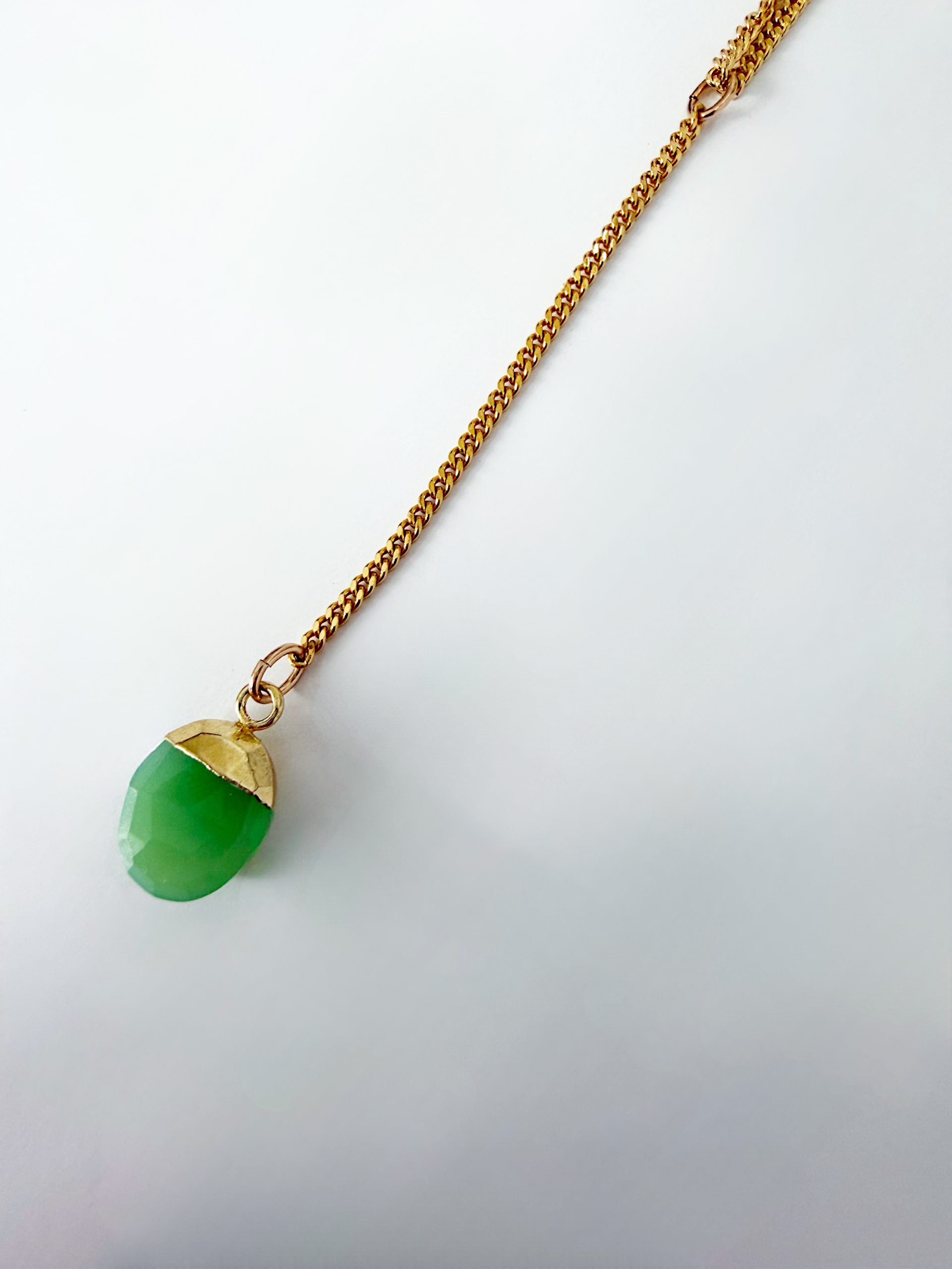 The Wild Child Faceted Green Y-Drop Necklace