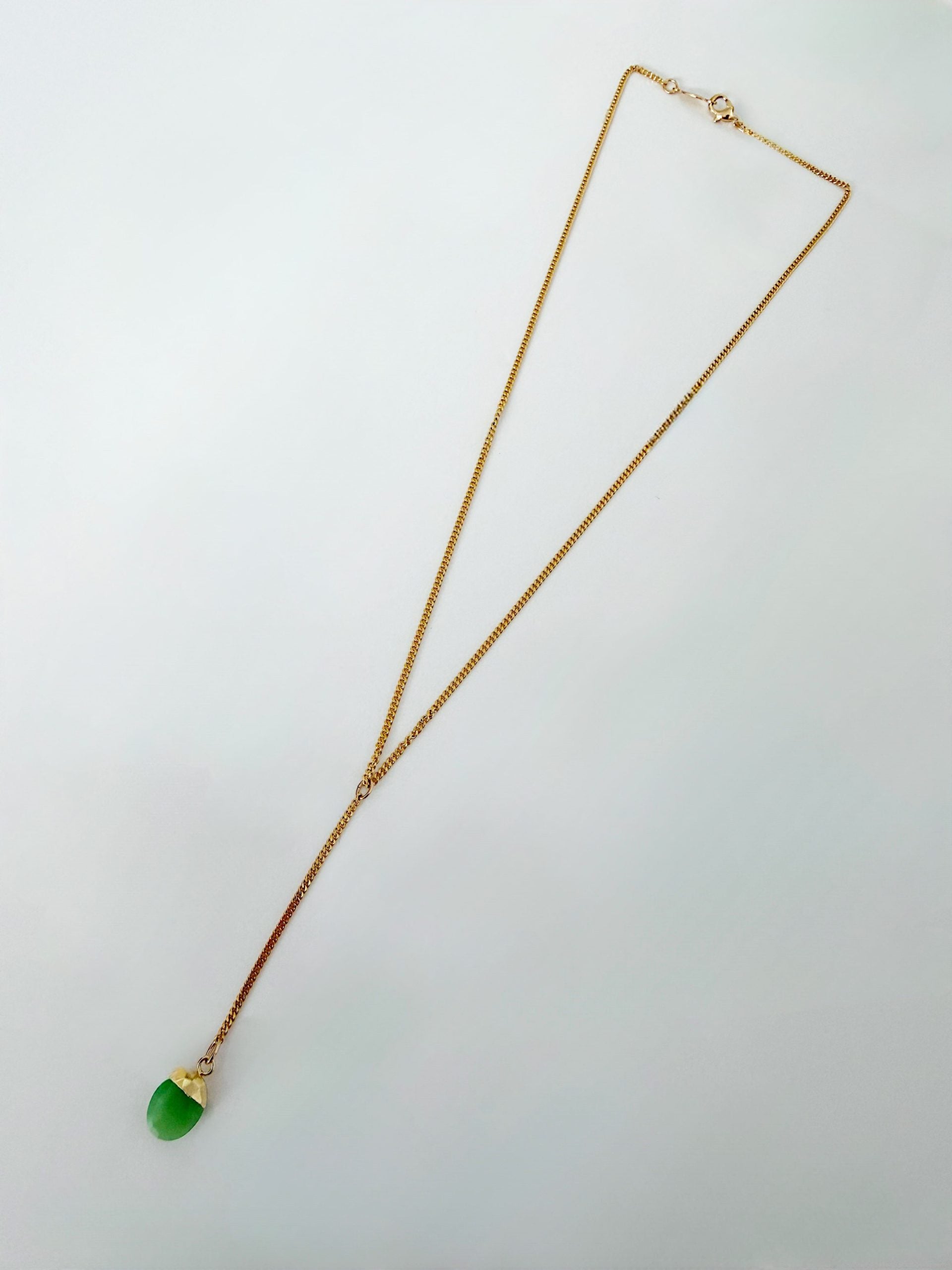 The Wild Child Faceted Green Y-Drop Necklace