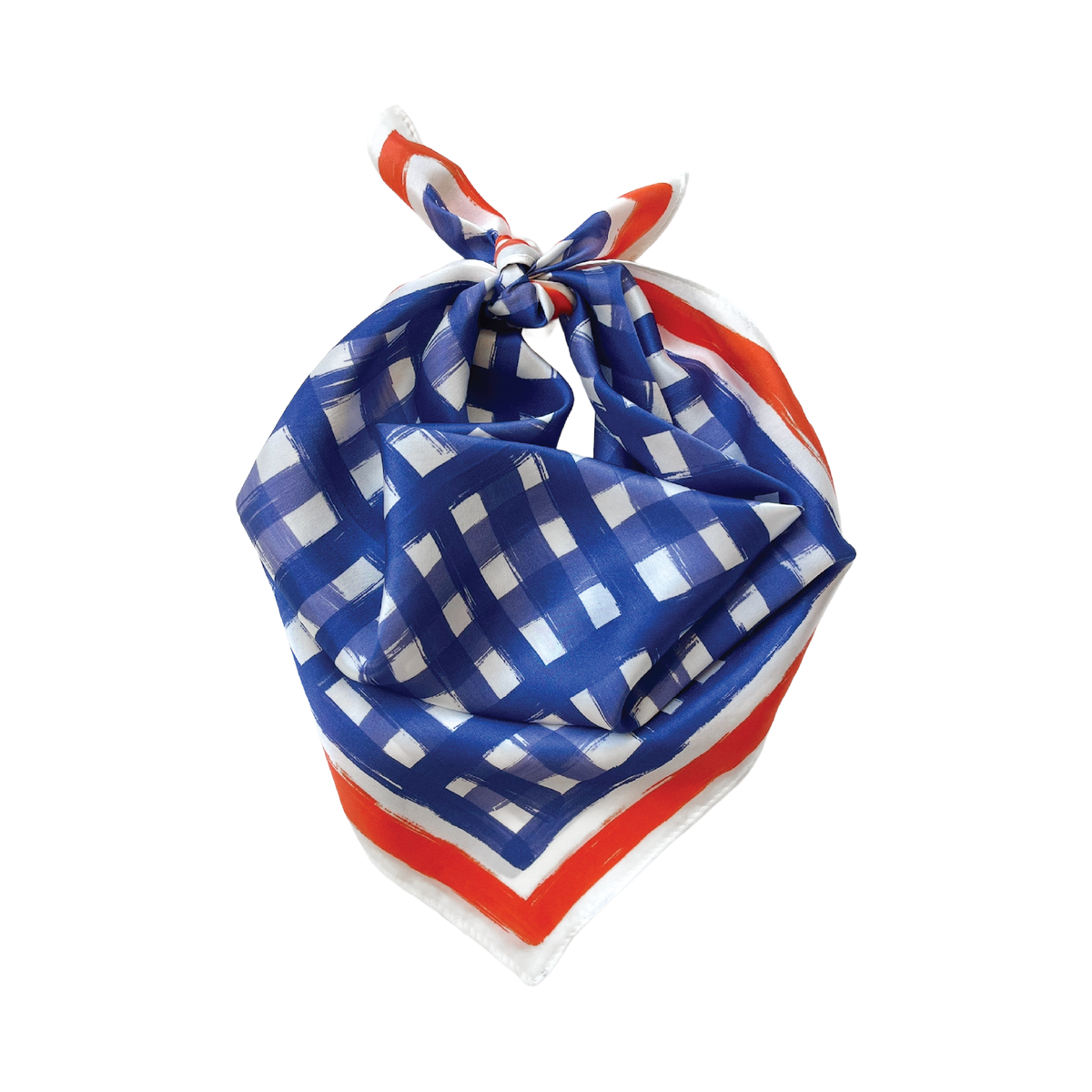 Tailgate Check Scarf in Blue & Orange
